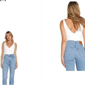 Show Me Your Mumu Kylo Bodysuit White Size XL NWOT